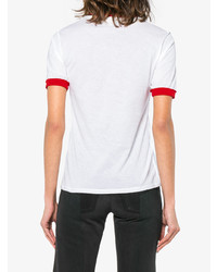 weißes bedrucktes T-Shirt mit einem Rundhalsausschnitt von Calvin Klein 205W39nyc