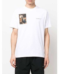 weißes bedrucktes T-Shirt mit einem Rundhalsausschnitt von Off-White