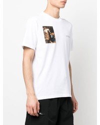 weißes bedrucktes T-Shirt mit einem Rundhalsausschnitt von Off-White