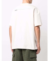 weißes bedrucktes T-Shirt mit einem Rundhalsausschnitt von MSGM