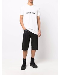 weißes bedrucktes T-Shirt mit einem Rundhalsausschnitt von Rick Owens DRKSHDW