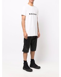 weißes bedrucktes T-Shirt mit einem Rundhalsausschnitt von Rick Owens DRKSHDW