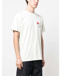weißes bedrucktes T-Shirt mit einem Rundhalsausschnitt von Neuw