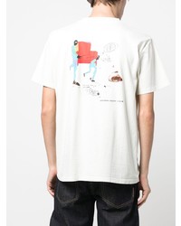 weißes bedrucktes T-Shirt mit einem Rundhalsausschnitt von Neuw