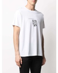 weißes bedrucktes T-Shirt mit einem Rundhalsausschnitt von Givenchy