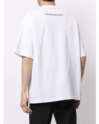 weißes bedrucktes T-Shirt mit einem Rundhalsausschnitt von Balenciaga