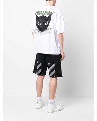 weißes bedrucktes T-Shirt mit einem Rundhalsausschnitt von Off-White