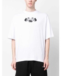 weißes bedrucktes T-Shirt mit einem Rundhalsausschnitt von Off-White