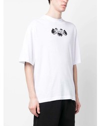 weißes bedrucktes T-Shirt mit einem Rundhalsausschnitt von Off-White