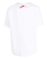 weißes bedrucktes T-Shirt mit einem Rundhalsausschnitt von Mostly Heard Rarely Seen 8-Bit