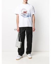 weißes bedrucktes T-Shirt mit einem Rundhalsausschnitt von Jacquemus