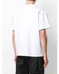 weißes bedrucktes T-Shirt mit einem Rundhalsausschnitt von Jacquemus