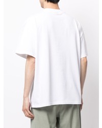 weißes bedrucktes T-Shirt mit einem Rundhalsausschnitt von Jacquemus