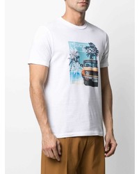 weißes bedrucktes T-Shirt mit einem Rundhalsausschnitt von Altea