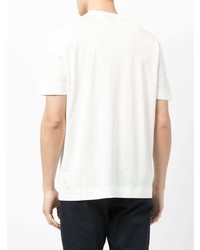 weißes bedrucktes T-Shirt mit einem Rundhalsausschnitt von Emporio Armani