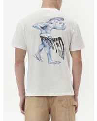 weißes bedrucktes T-Shirt mit einem Rundhalsausschnitt von JW Anderson