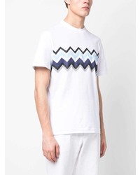 weißes bedrucktes T-Shirt mit einem Rundhalsausschnitt von Missoni