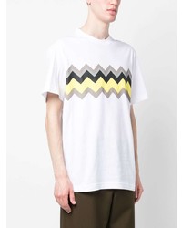 weißes bedrucktes T-Shirt mit einem Rundhalsausschnitt von Missoni