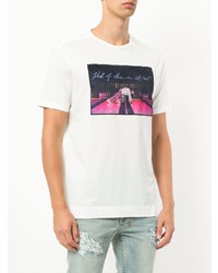 weißes bedrucktes T-Shirt mit einem Rundhalsausschnitt von Limitato