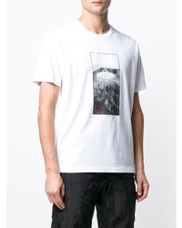 weißes bedrucktes T-Shirt mit einem Rundhalsausschnitt von Stone Island