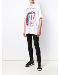 weißes bedrucktes T-Shirt mit einem Rundhalsausschnitt von DSQUARED2