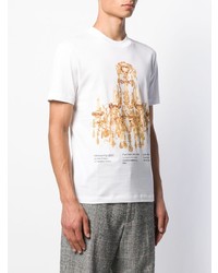 weißes bedrucktes T-Shirt mit einem Rundhalsausschnitt von Versace