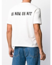 weißes bedrucktes T-Shirt mit einem Rundhalsausschnitt von Ih Nom Uh Nit