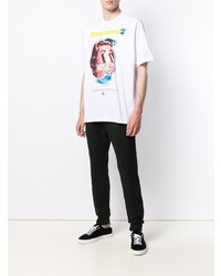 weißes bedrucktes T-Shirt mit einem Rundhalsausschnitt von DSQUARED2