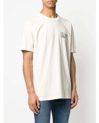 weißes bedrucktes T-Shirt mit einem Rundhalsausschnitt von Diesel