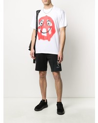 weißes bedrucktes T-Shirt mit einem Rundhalsausschnitt von Moschino