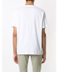 weißes bedrucktes T-Shirt mit einem Rundhalsausschnitt von Armani Exchange