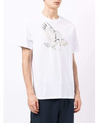 weißes bedrucktes T-Shirt mit einem Rundhalsausschnitt von Armani Exchange