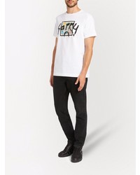 weißes bedrucktes T-Shirt mit einem Rundhalsausschnitt von Giuseppe Zanotti