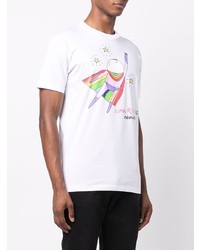 weißes bedrucktes T-Shirt mit einem Rundhalsausschnitt von DSQUARED2