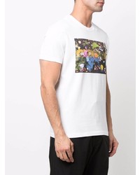 weißes bedrucktes T-Shirt mit einem Rundhalsausschnitt von Kenzo