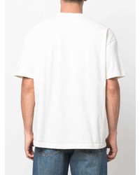 weißes bedrucktes T-Shirt mit einem Rundhalsausschnitt von Rhude