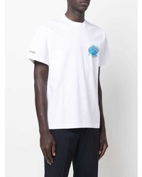 weißes bedrucktes T-Shirt mit einem Rundhalsausschnitt von Jacquemus