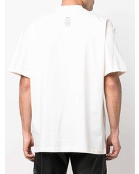 weißes bedrucktes T-Shirt mit einem Rundhalsausschnitt von MSGM