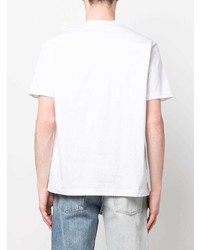 weißes bedrucktes T-Shirt mit einem Rundhalsausschnitt von Junya Watanabe MAN