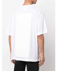 weißes bedrucktes T-Shirt mit einem Rundhalsausschnitt von Acne Studios