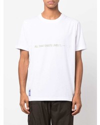 weißes bedrucktes T-Shirt mit einem Rundhalsausschnitt von McQ
