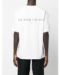 weißes bedrucktes T-Shirt mit einem Rundhalsausschnitt von Ih Nom Uh Nit