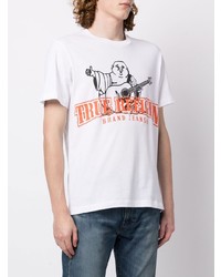 weißes bedrucktes T-Shirt mit einem Rundhalsausschnitt von True Religion