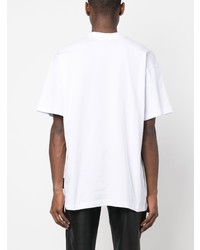 weißes bedrucktes T-Shirt mit einem Rundhalsausschnitt von MSGM