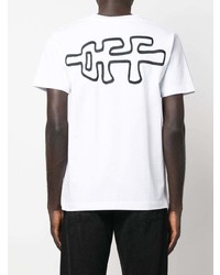 weißes bedrucktes T-Shirt mit einem Rundhalsausschnitt von Off-White