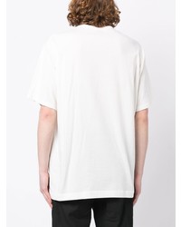 weißes bedrucktes T-Shirt mit einem Rundhalsausschnitt von Yohji Yamamoto