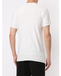 weißes bedrucktes T-Shirt mit einem Rundhalsausschnitt von RH45