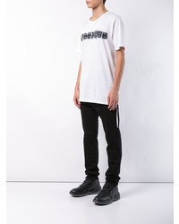 weißes bedrucktes T-Shirt mit einem Rundhalsausschnitt von Mastermind Japan