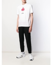 weißes bedrucktes T-Shirt mit einem Rundhalsausschnitt von McQ Alexander McQueen