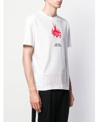 weißes bedrucktes T-Shirt mit einem Rundhalsausschnitt von McQ Alexander McQueen